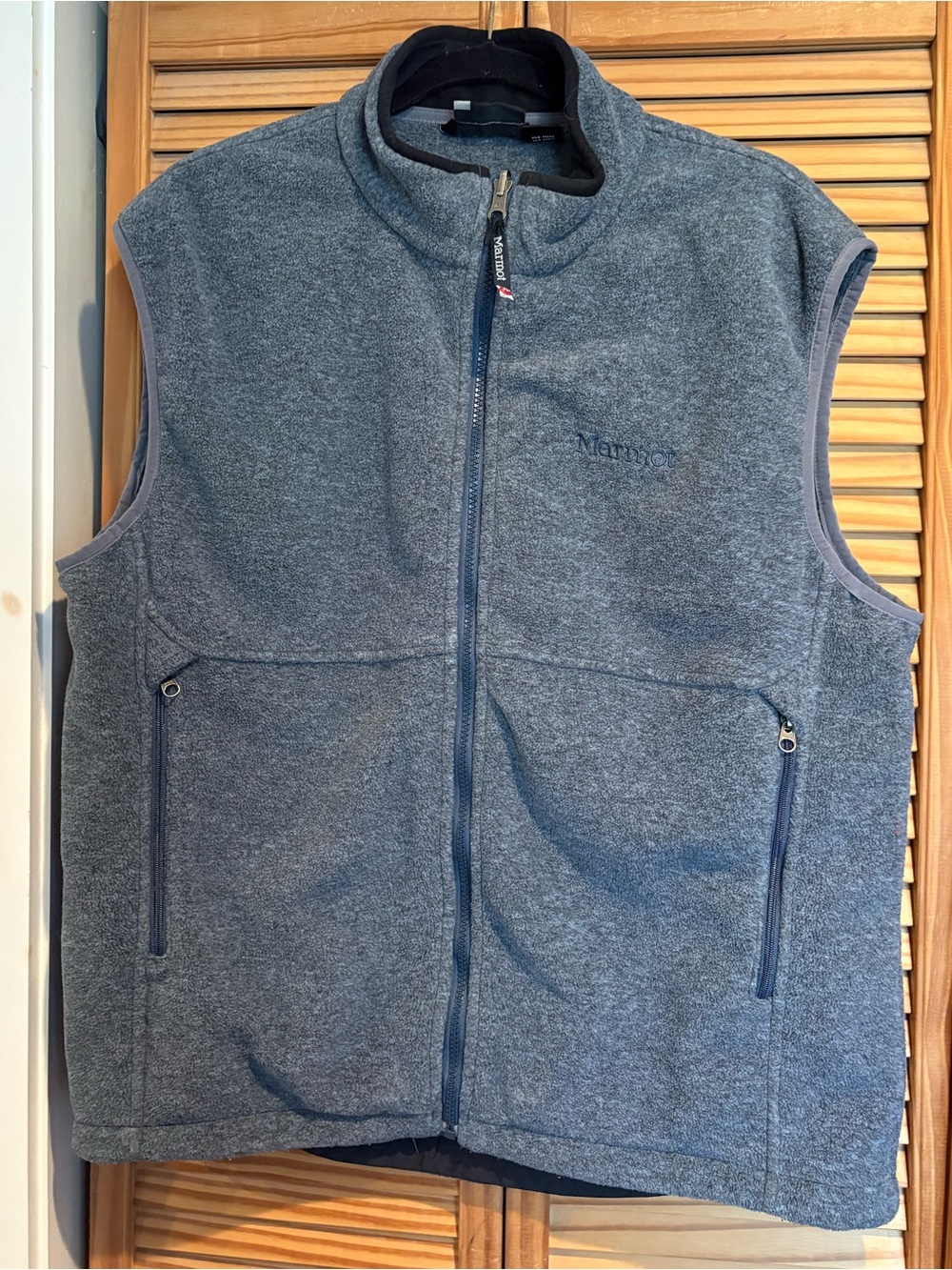 Marmot Men's Gray Fleece Vest FuZip Front Gorpcore Outdoors Winterwear Outerwear